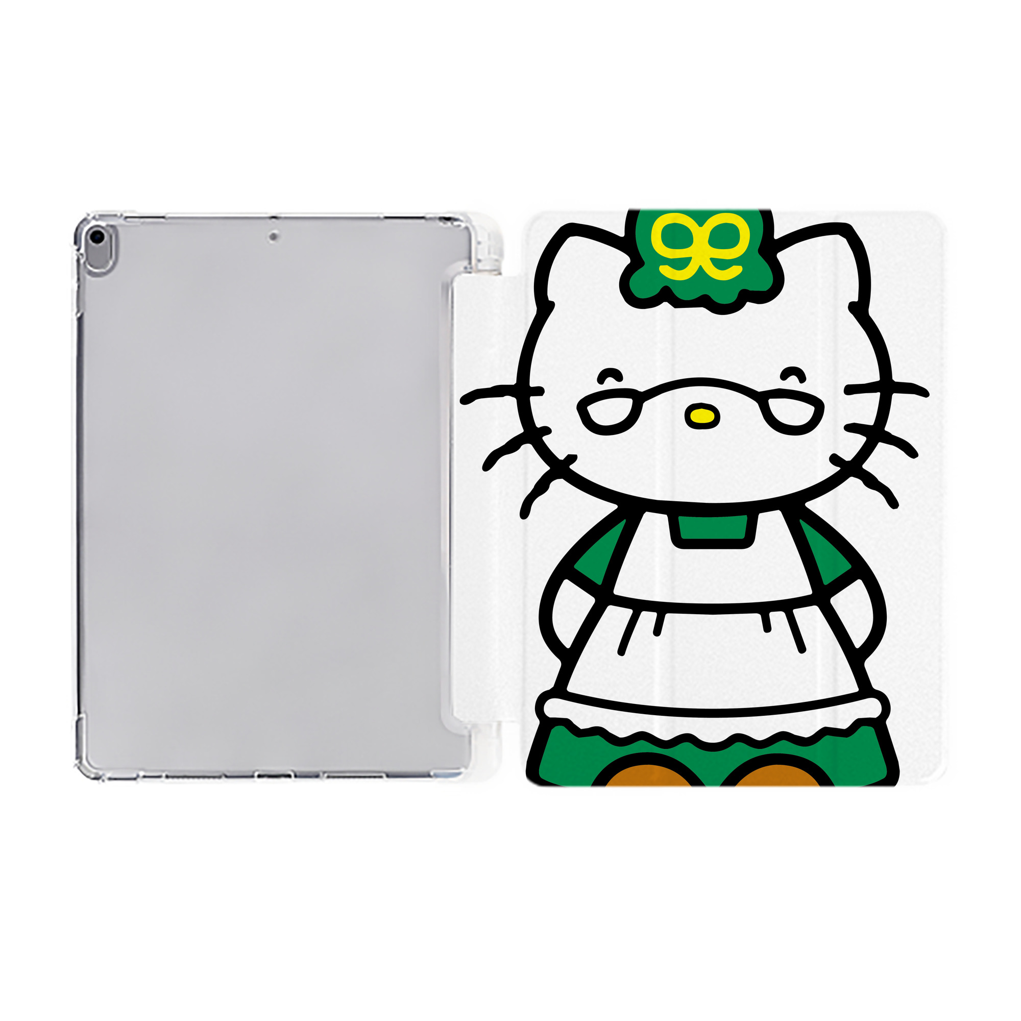 （画像用） Hello Kitty ハローキティ IPad ケース ペン収納付き 三つ折りスタンド PUレザー×シリコン 対応機種9.5/10.5/10.9インチ